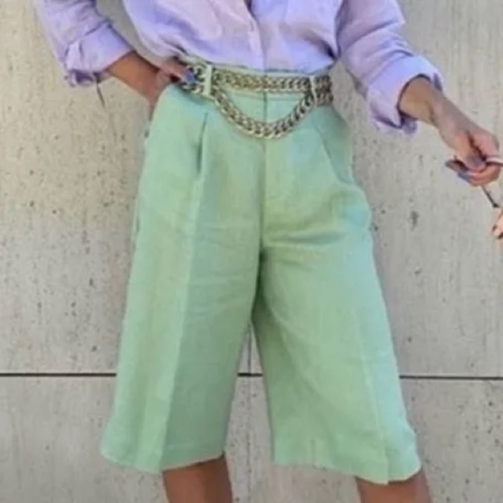 NWT Zara linen capri pants
